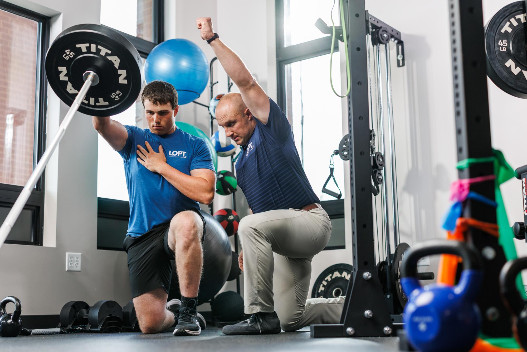 Patient and Lincoln Orthopedic Physical Therapist
